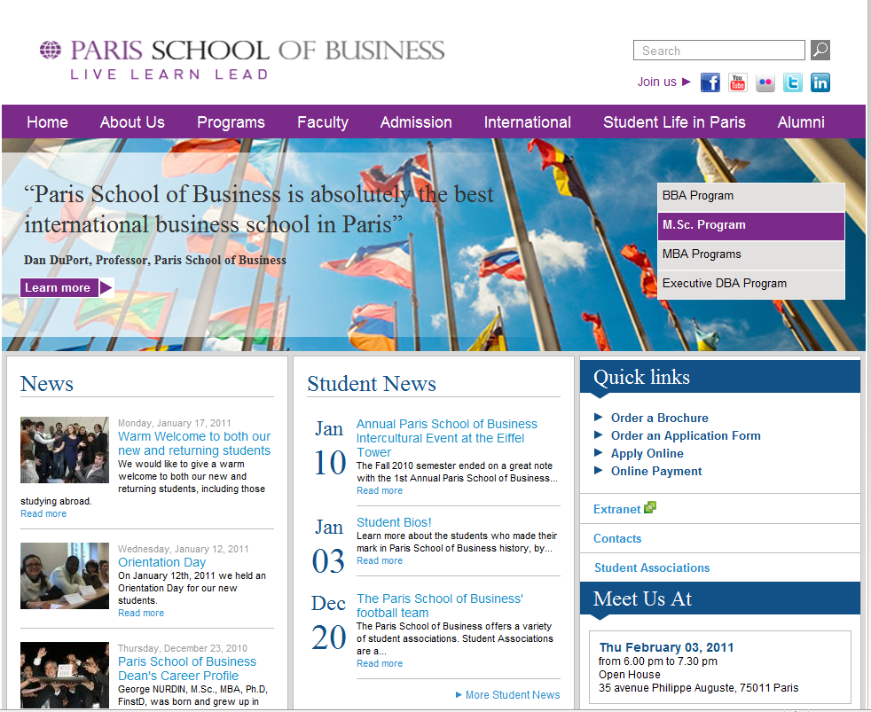 La Paris School of Business lance son nouveau site. A découvrir... La Paris School of Business lance son nouveau site. A découvrir...